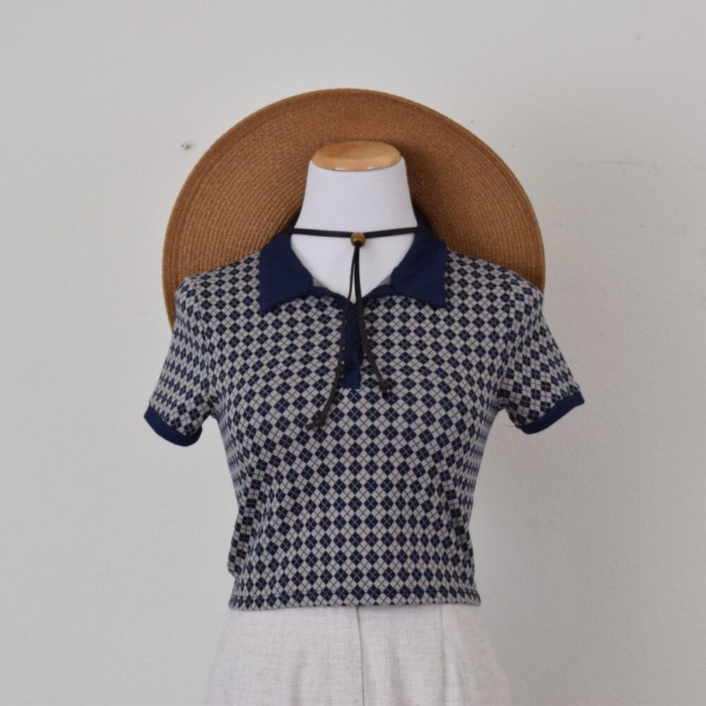 Poly/Rayon Spandex Short-Sleeved collared blouse by‎ Pink Rose size M